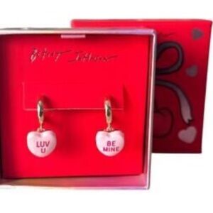 Betsey Johnson Pink Heart Earrings NEW IN BOX